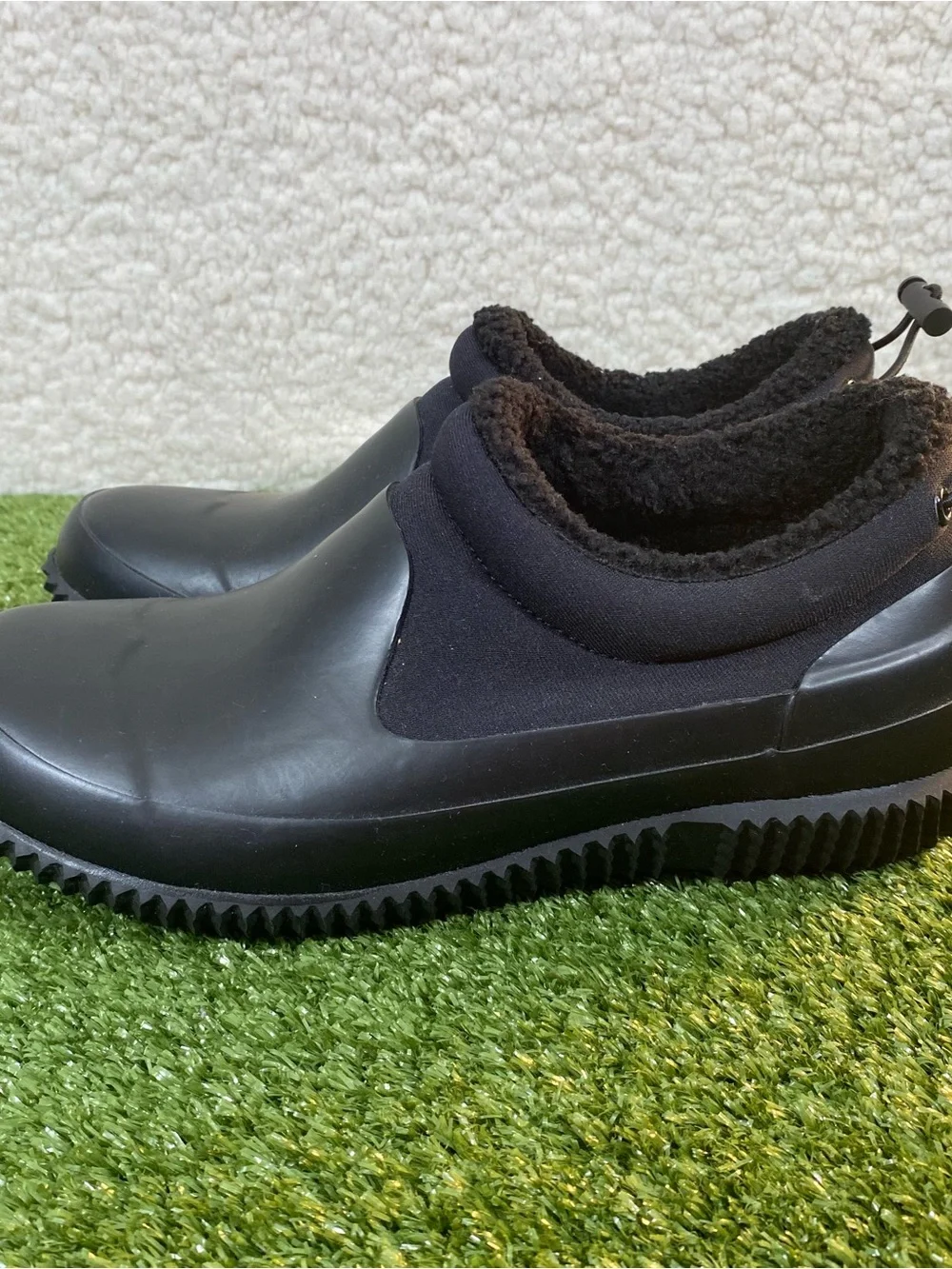 Kensie Carmella Duck Boots Women's Size 8 Winter Rain Clog Black Waterproof Fur